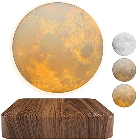 Magnetic Levitating Moon Lamp – 3D LED Night Light with 16 Colors, 20 Modes & Wooden Base (Home/Office Decor) - usaclicknbuy.com