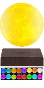 Magnetic Levitating Moon Lamp – 3D LED Night Light with 16 Colors, 20 Modes & Wooden Base (Home/Office Decor) - usaclicknbuy.com