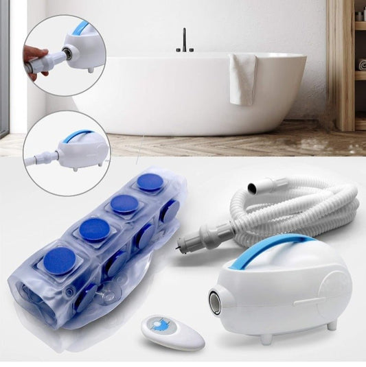 Portable Spa Bubble Bath Massager - Waterproof Non - Slip Mat w/ Motorized Pump, Adjustable Bubbles & Remote - usaclicknbuy.com