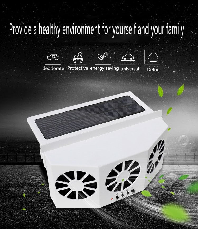 The New Solar Car Cooling Artifact [air circulation exhaust fan] - usaclicknbuy.com