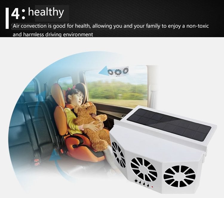 The New Solar Car Cooling Artifact [air circulation exhaust fan] - usaclicknbuy.com